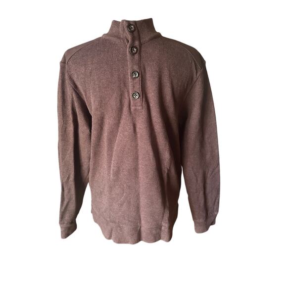 Cremieux Classic Shirt Sweater Suede Elbow Brown - Picture 1 of 10